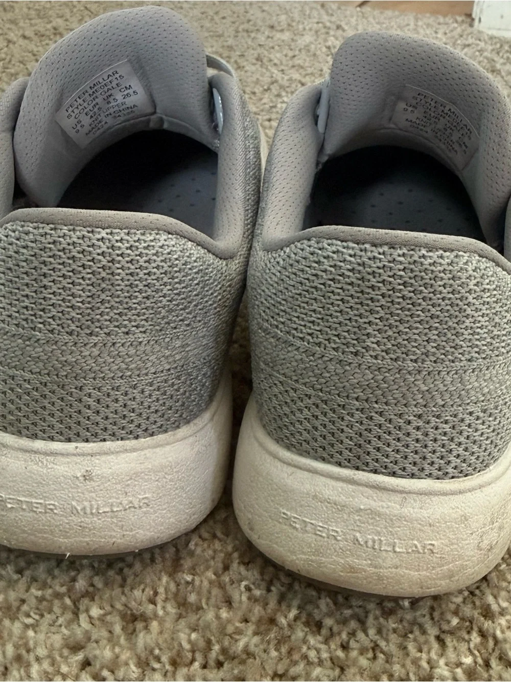 Peter Millar Drift Light Gray Knit Casual Sneakers